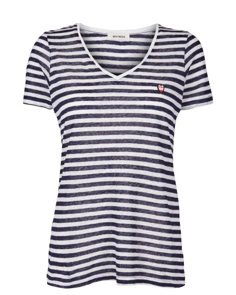 MOS MOSH - Shirt  Kenia Stripe Tee navy