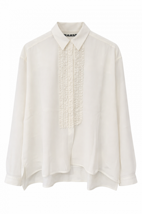 NARLI Rüschenbluse Seide pearl