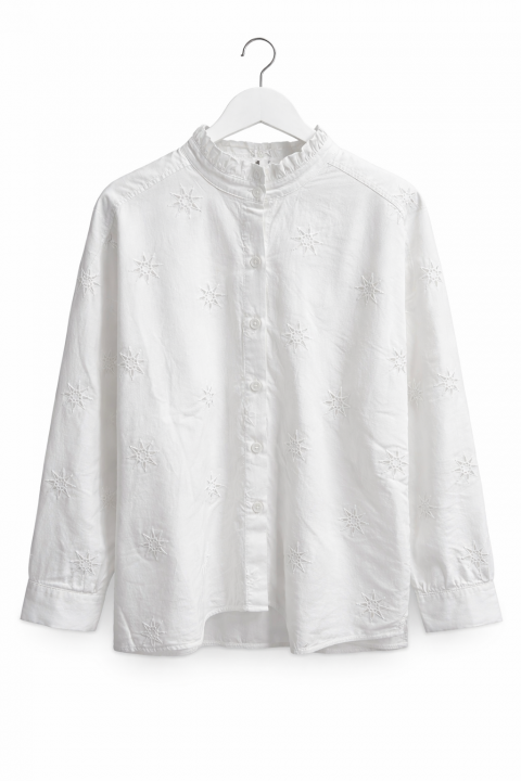  NARLI Bluse weiß mit Stickerei