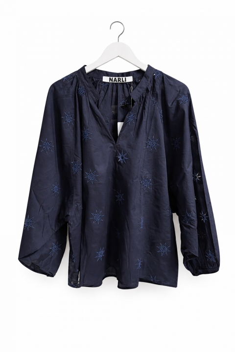 NARLI Bluse night mit Stickerei