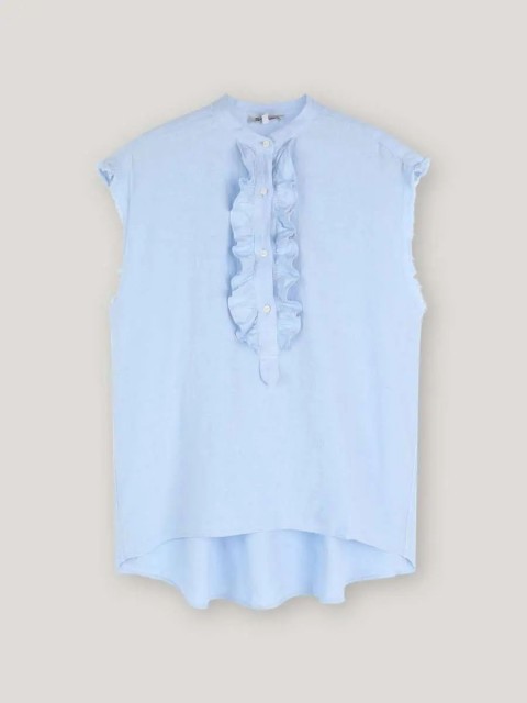 SoSUE Bluse Barcelona Leinen Light Blue