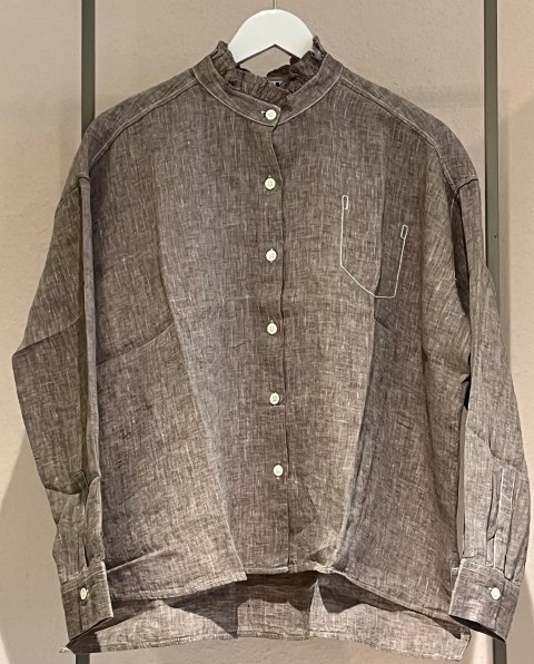 NARLI Bluse Leinen pebble