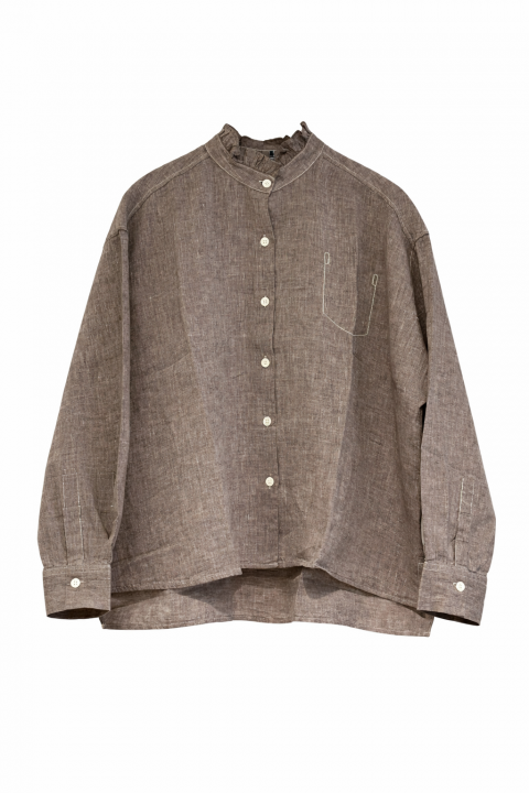 NARLI Bluse Leinen pebble