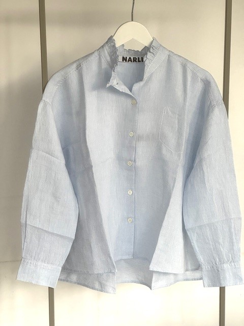 NARLI Leinenbluse sky