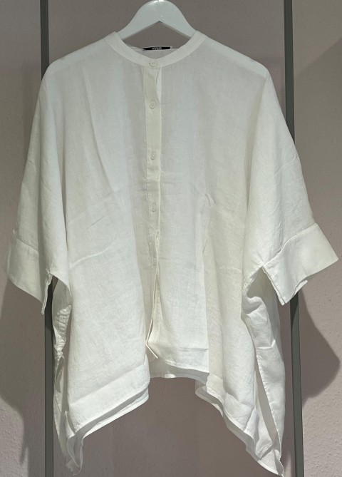   NARLI Bluse Leinen Kimono weiß