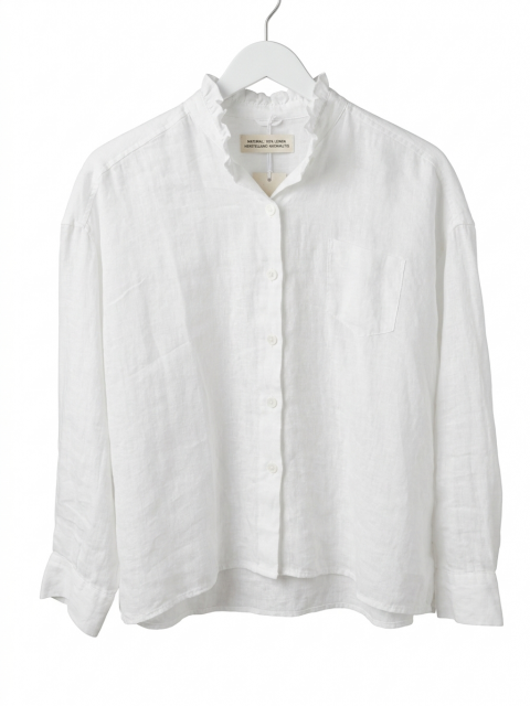 NARLI Bluse Leinen weiß