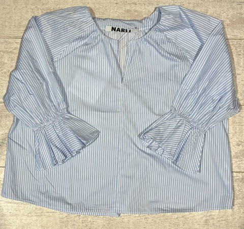 NARLI Bluse Volant blue stripe