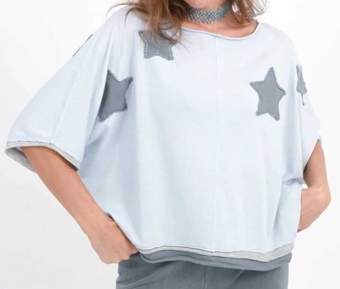 Love Joy Victory T-Shirt Stern-Patches Rumbia blue-ice