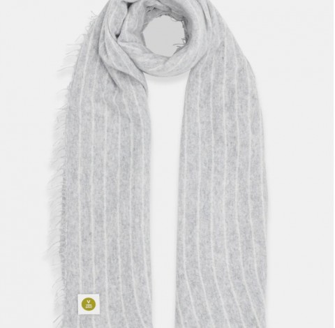 V von Goat Kaschmirschal grey Stripes