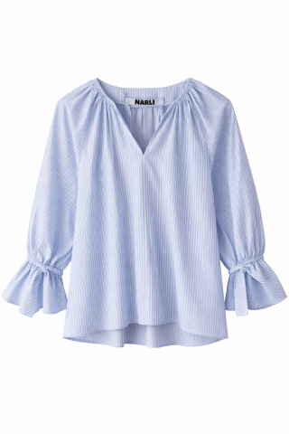 NARLI Bluse Volant blue stripe
