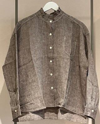 NARLI Bluse Leinen pebble