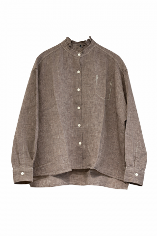 NARLI Bluse Leinen pebble