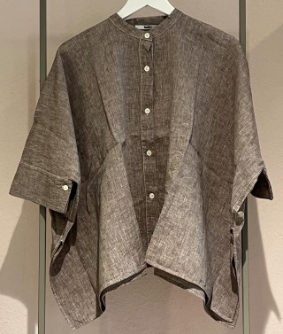   NARLI Bluse Leinen Kimono pebble