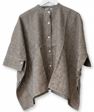   NARLI Kimono Bluse Leinen Kimono pebble