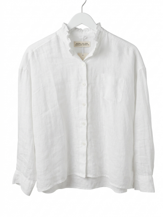 NARLI Bluse Leinen weiß