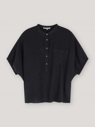 SoSUE Bluse Cowboy Leinen navy
