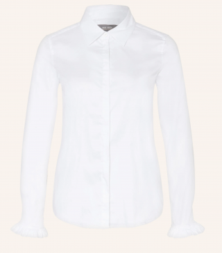 MOS MOSH Bluse Mattie Flip Shirt Rüschenbluse weiß