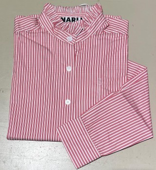  NARLI Rüschenbluse Kragen red stripe