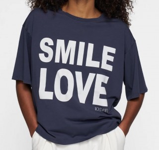 10 Days Shirt Logo Print Smile Love