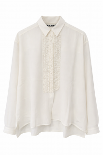 NARLI Rüschenbluse Seide pearl