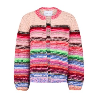 Dawn x Dare Strickjacke Gabi Multi Stripe BabyPink