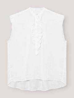 SoSUE Bluse Barcelona Leinen White