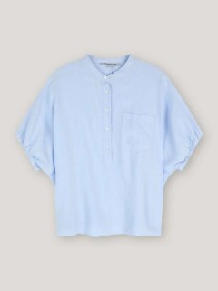 SoSUE Bluse Cowboy Leinen light blue