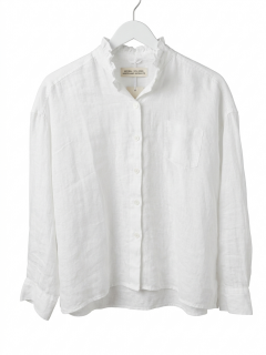 NARLI Bluse Leinen weiß