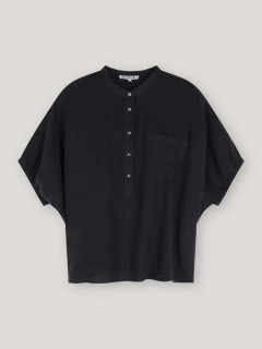 SoSUE Bluse Cowboy Leinen navy