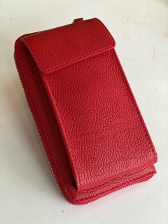 Handy Leder-Umhängetasche mit Börse rot