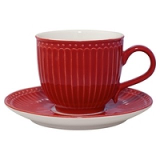 GreenGate Tasse/Untertasse Alice red